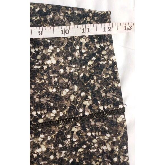 Lululemon Shine Tight Sequin Print Size 6 Stretch Skinny Roll Down Tights Clean - Picture 7 of 9